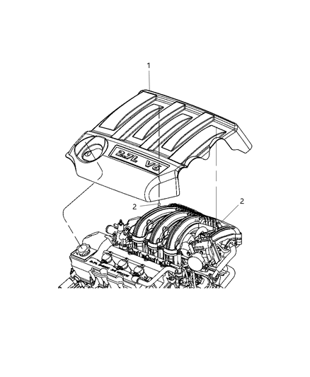 2009 Dodge Avenger Engine Cover & Related Parts Diagram 5