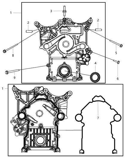 2011 Jeep Grand Cherokee Cover-Timing Case Diagram for 53022096AF