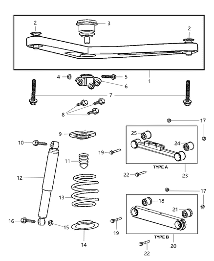 2006 Jeep Liberty Suspension - Rear & Shocks Diagram