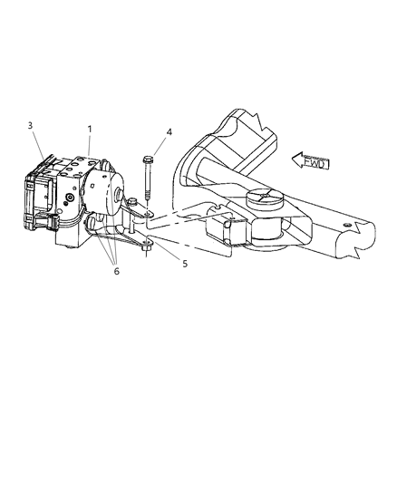 2003 Chrysler Concorde Bracket-Brake Control Unit Diagram for 4897785AA