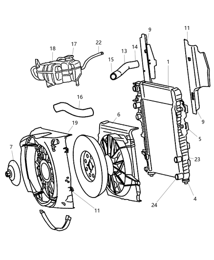 2005 Jeep Liberty Hose-Radiator Inlet Diagram for 52079703AB