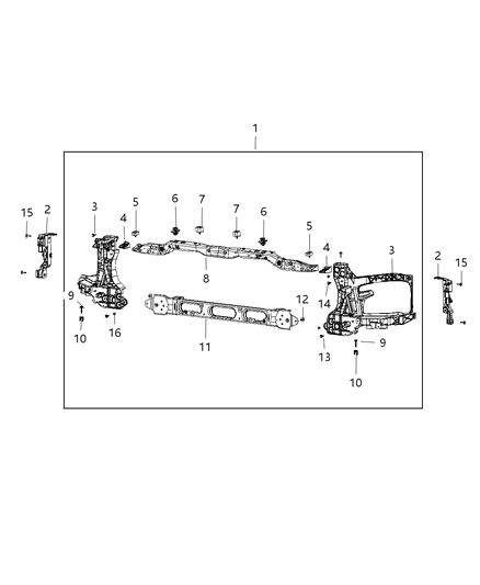 2016 Ram 2500 Radiator Support Diagram