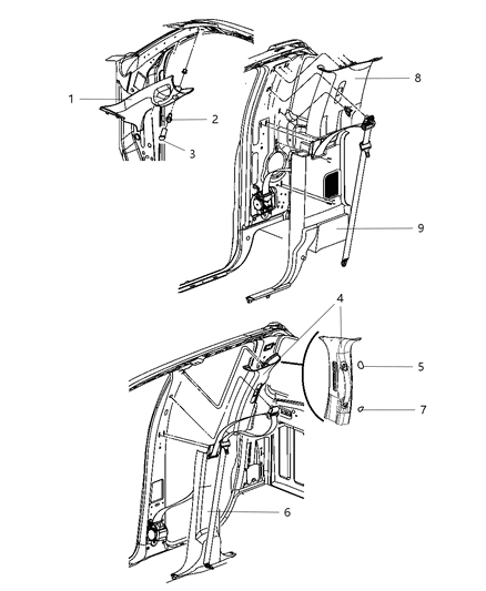 2011 Ram 5500 Interior Moldings And Pillars Diagram