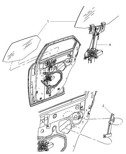 2006 Dodge Charger Rear Door Window Regulator Diagram for 5065473AB