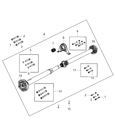 2014 Dodge Challenger Rear Drive Shaft Diagram for 52123950AA