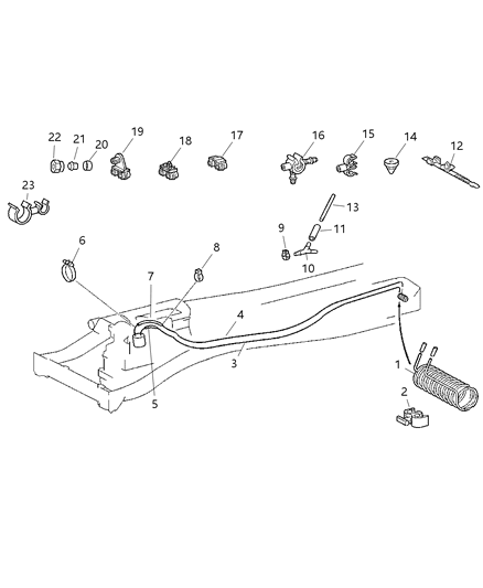 2002 Dodge Sprinter 3500 Tube-Fuel Filter Diagram for 5104002AA