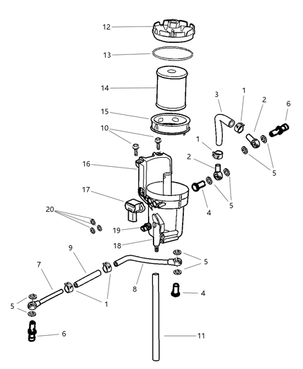 2002 Dodge Ram 2500 O Ring Diagram for 5011854AA
