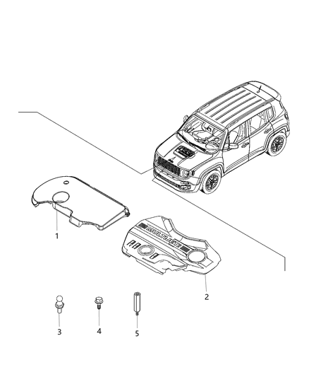 2020 Jeep Renegade Engine Cover & Related Parts Diagram 1