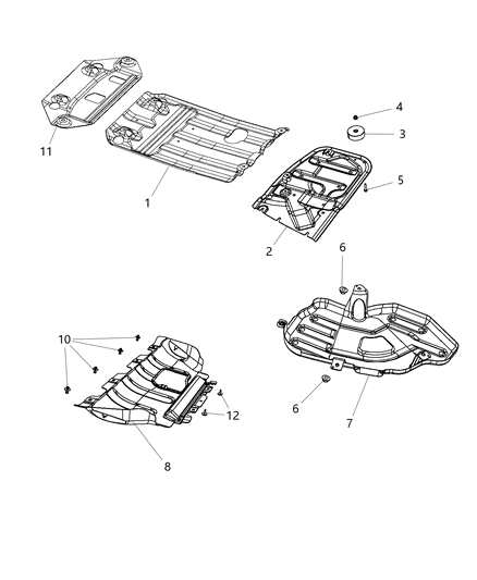 2018 Dodge Durango Belly Pan-Front Diagram for 68308842AD