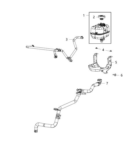 2021 Jeep Wrangler Hose-COOLANT Bottle Outlet Diagram for 68283412AD