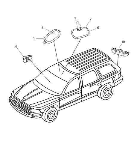 2005 Dodge Durango Lamp-Dome Diagram for 5JG58BD1AA