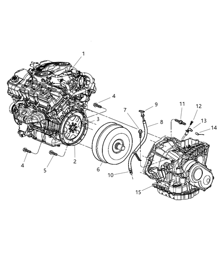 2003 Chrysler Sebring Sedan & Convertible Transaxle Mounting & Miscellaneous Parts Diagram 2