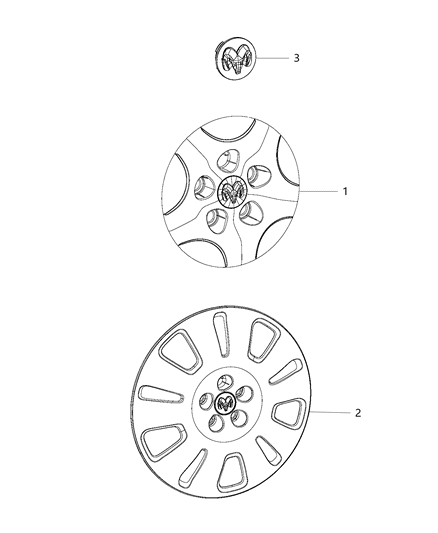 2015 Ram ProMaster City Wheel Center Cap Diagram for 5XW61LS6AA