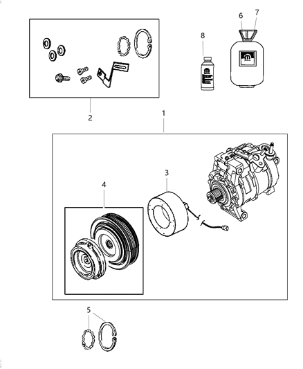 2016 Ram 1500 Snap Ring-A/C Clutch Diagram for 68231745AB