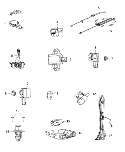 2020 Jeep Compass Sensor-Acceleration Diagram for 68245079AB