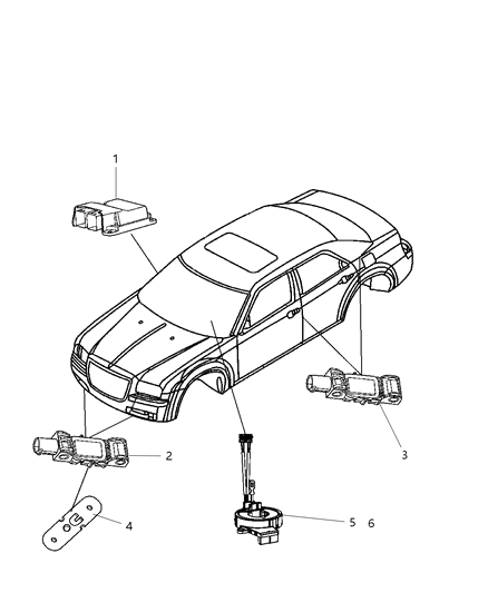 2009 Chrysler 300 OCCUPANT Restraint Module Diagram for 4896097AG