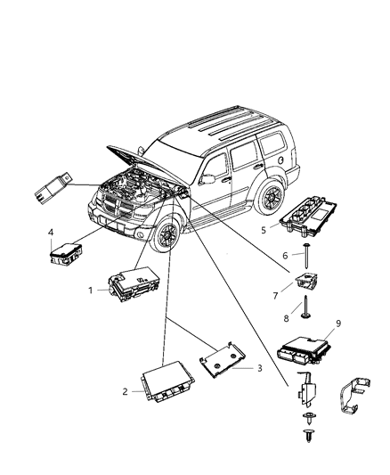 2010 Dodge Nitro Electrical Powertrain Control Module Diagram for 5150498AA