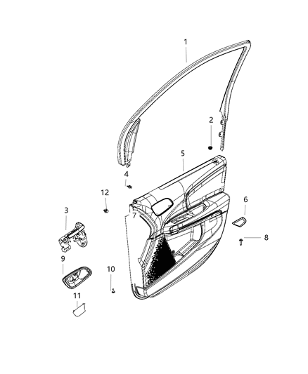 2019 Dodge Journey Front Door Trim Panel Diagram