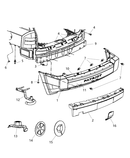 2007 Jeep Patriot SCUFF Pad-Rear FASCIA Diagram for 5116331AA