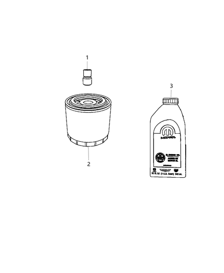 2021 Dodge Durango Engine Oil, Engine Oil Filter, Adapter/Cooler And Splashguard Diagram 3