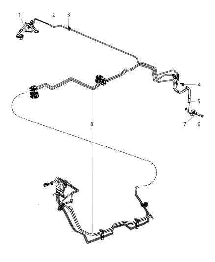 2008 Jeep Grand Cherokee Brake Tubes & Hoses, Rear And Chassis Diagram