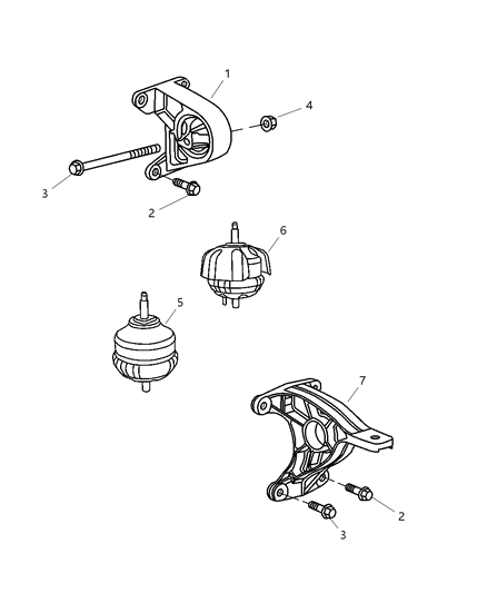 2005 Jeep Liberty INSULATOR-Engine Mount Diagram for 52059226AB