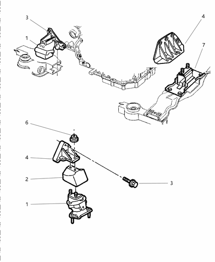 1999 Chrysler LHS Engine Mounts Diagram 1