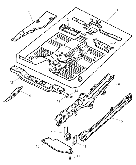 2001 Jeep Grand Cherokee Panel-Body Side Diagram for 55135803AC