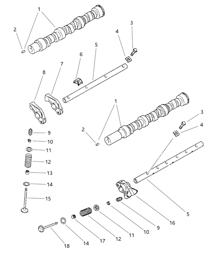 1998 Chrysler Sebring Convertible Camshaft & Valves Diagram 3