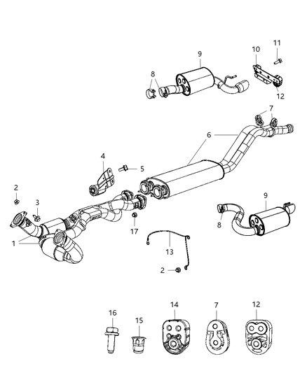 2010 Jeep Grand Cherokee Hanger-TAILPIPE Diagram for 5290823AB