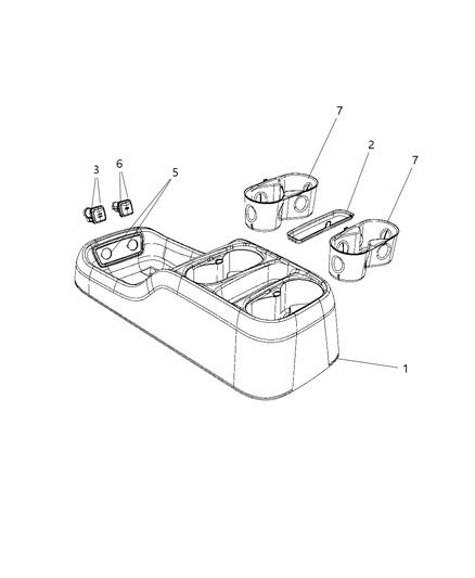 2020 Chrysler Pacifica Console-Floor Diagram for 5RK001D2AE