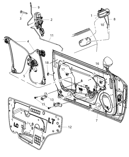 2010 Dodge Challenger Handle-Exterior Door Diagram for 1NJ57FDTAA