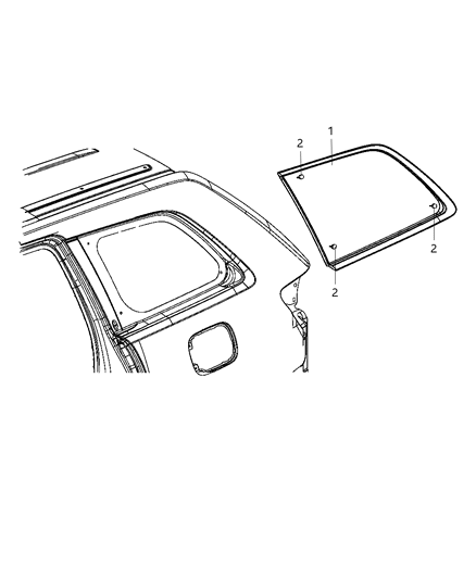 2013 Jeep Grand Cherokee Glass, Quarter Diagram