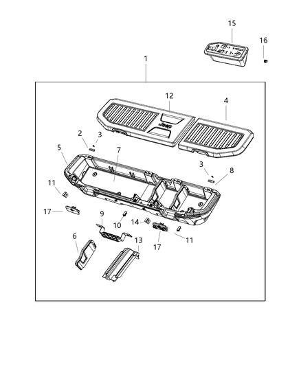 2020 Jeep Gladiator Cargo Covers, Bins And Organizers Diagram 1