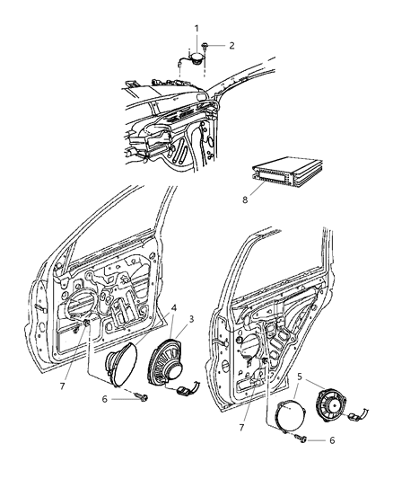 2008 Jeep Commander Speakers & Amplifier Diagram