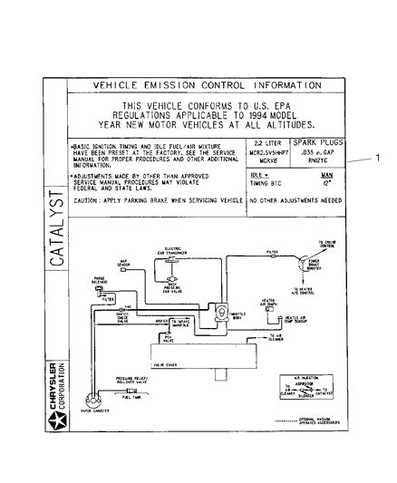 2002 Jeep Liberty Label-Emission Diagram for 53013387AA