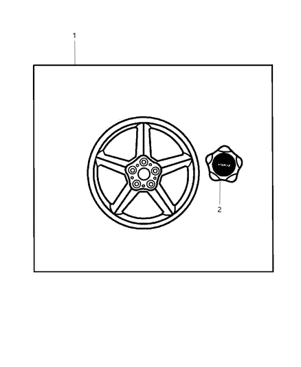2001 Chrysler Sebring Wheel Center Cap Diagram for 5093239AA