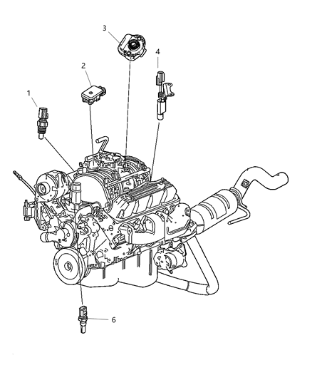 2004 Dodge Dakota Sensors Diagram 1