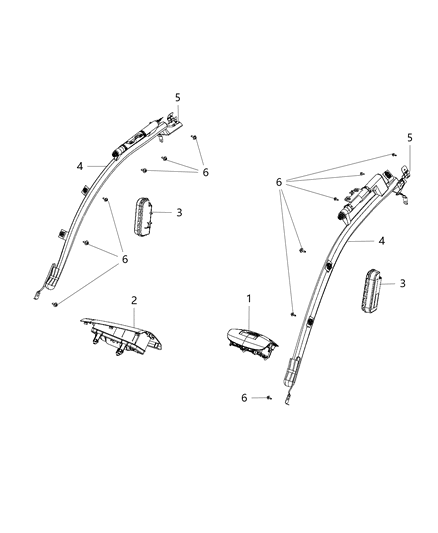 2016 Ram ProMaster City Side Curtain Air Bag Diagram for 68240098AC