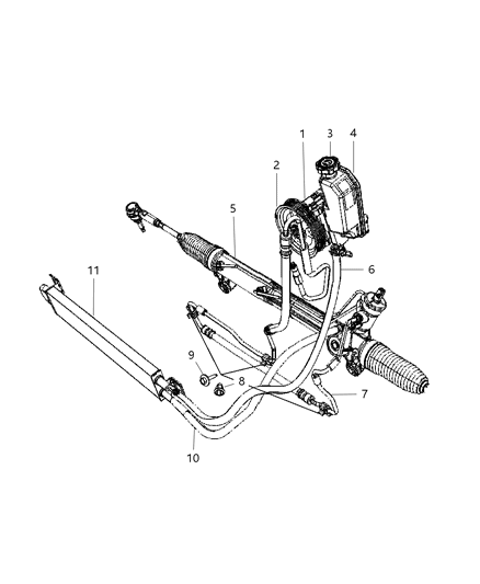 2006 Jeep Grand Cherokee Power Steering Pump With Pulley Diagram for R5290778AA