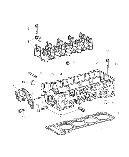 2009 Chrysler PT Cruiser Cylinder Head & Cover Diagram 1