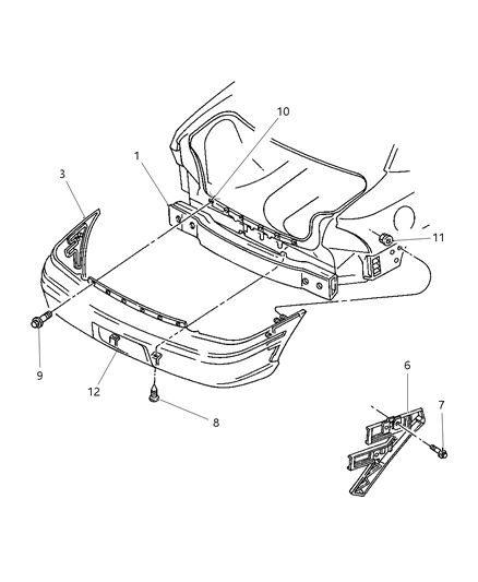 1997 Dodge Neon Bracket-FASCIA Diagram for 5263822