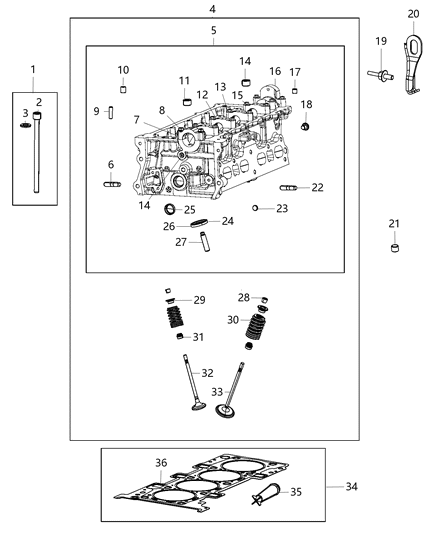 2016 Ram ProMaster City Cylinder Head & Cover Diagram 1