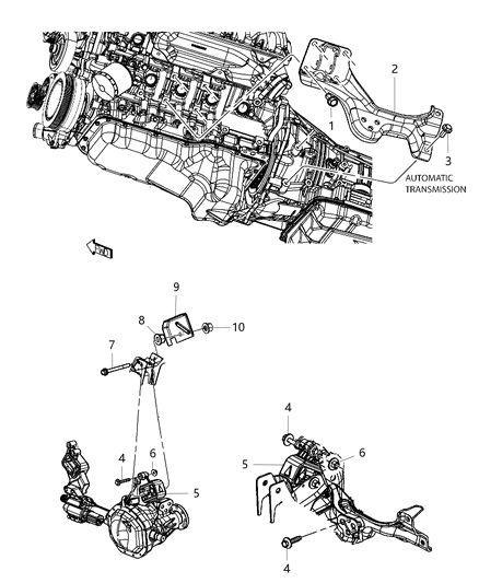 2012 Ram 1500 Bracket-Engine Mount Diagram for 52122805AD