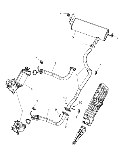 2008 Jeep Wrangler Converter-Exhaust Diagram for 68024804AB