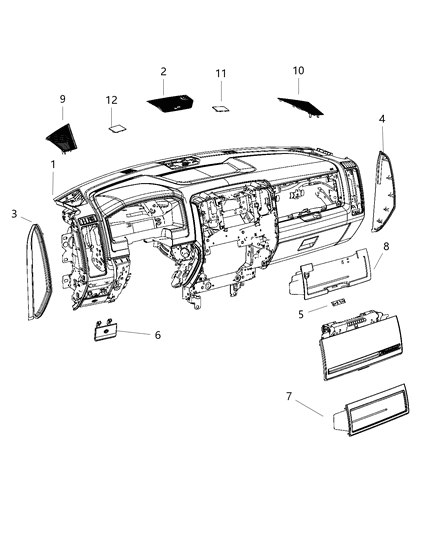 2020 Ram 1500 Base Panel Diagram for 6VA56XDBAA