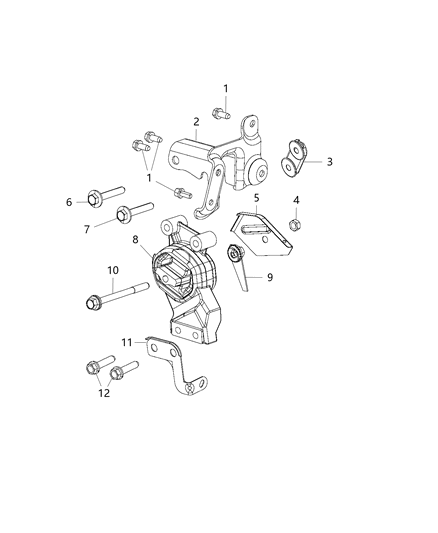 2021 Ram 1500 Bracket-Engine Mount Diagram for 68298300AA