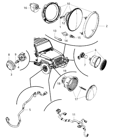 2014 Jeep Wrangler Wiring-HEADLAMP Diagram for 68217542AA