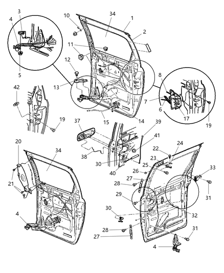 2006 Dodge Grand Caravan Sliding Door Latch Diagram for 5093404AB