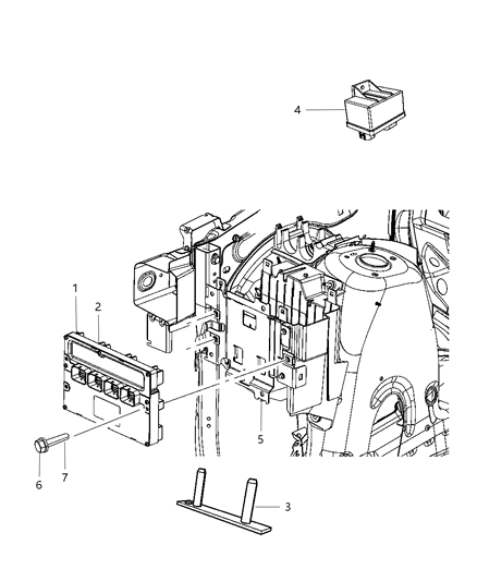 2011 Jeep Grand Cherokee Bracket-Engine Control Module Diagram for 68068324AA